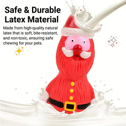Christmas Dog Toys Set Santa Reindeer Snowman Latex Pet Squeaker Toys Multicolor
