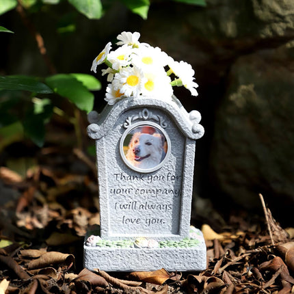Pet Commemorative Resin Tombstone Cat Dog Funeral Ornament Animal Spirit Tablet