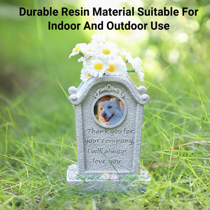 Pet Commemorative Resin Tombstone Cat Dog Funeral Ornament Animal Spirit Tablet