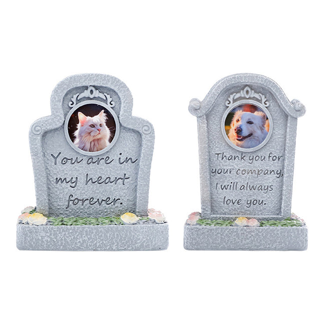 Pet Commemorative Resin Tombstone Cat Dog Funeral Ornament Animal Spirit Tablet