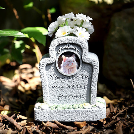 Pet Commemorative Resin Tombstone Cat Dog Funeral Ornament Animal Spirit Tablet