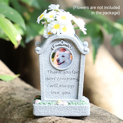 Pet Commemorative Resin Tombstone Cat Dog Funeral Ornament Animal Spirit Tablet