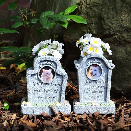 Pet Commemorative Resin Tombstone Cat Dog Funeral Ornament Animal Spirit Tablet