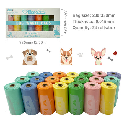 Pet Poop Bags Eco Friendly Biodegradable Dog Waste Bags 24Rolls / 360Bags