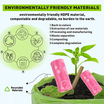 8 Rolls Pet Poop Bag Garbage Bags Biodegradable Leakproof Tear-Resistant Use