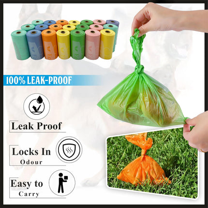 Pet Poop Bags Eco Friendly Biodegradable Dog Waste Bags 24Rolls / 360Bags