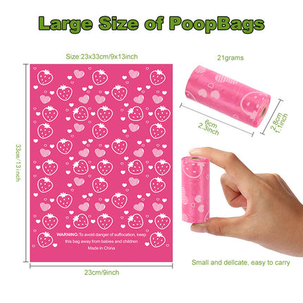 8 Rolls Pet Poop Bag Garbage Bags Biodegradable Leakproof Tear-Resistant Use