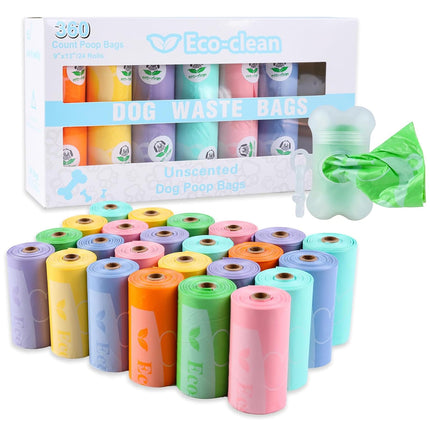 Pet Poop Bags Eco Friendly Biodegradable Dog Waste Bags 24Rolls / 360Bags
