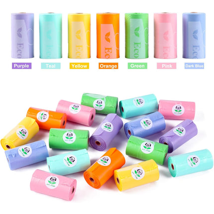 Pet Poop Bags Eco Friendly Biodegradable Dog Waste Bags 24Rolls / 360Bags