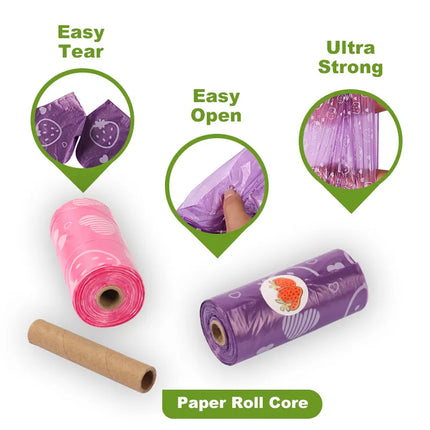 8 Rolls Pet Poop Bag Garbage Bags Biodegradable Leakproof Tear-Resistant Use