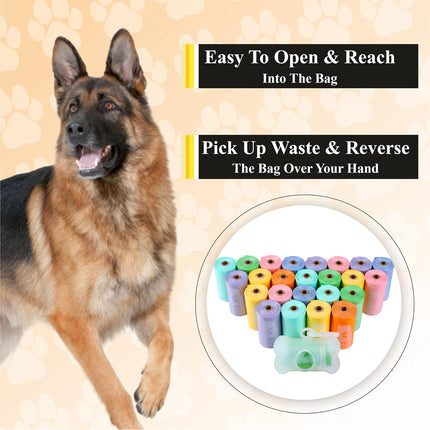 Pet Poop Bags Eco Friendly Biodegradable Dog Waste Bags 24Rolls / 360Bags