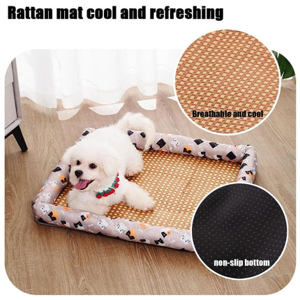 Summer Pet Mat Cooling Kennel Mat Breathable Cat Dog Bed Soft Washable Cushion