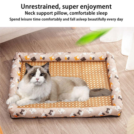 Summer Pet Mat Cooling Kennel Mat Breathable Cat Dog Bed Soft Washable Cushion