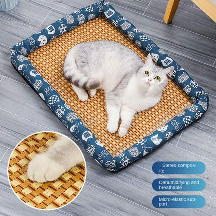 Summer Pet Mat Cooling Kennel Mat Breathable Cat Dog Bed Soft Washable Cushion