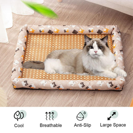 Summer Pet Mat Cooling Kennel Mat Breathable Cat Dog Bed Soft Washable Cushion