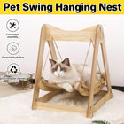 Wooden Cat Rocking Bed Double Layer Hanging Nest Small Pet Swing Anti Tip Design