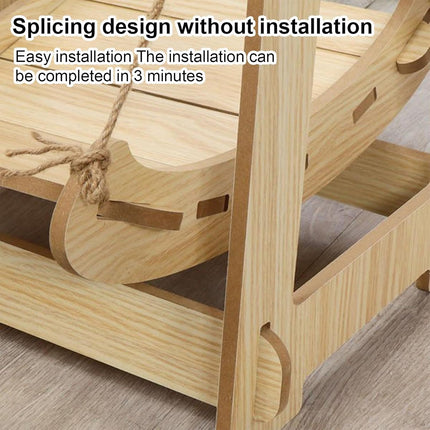 Wooden Cat Rocking Bed Double Layer Hanging Nest Small Pet Swing Anti Tip Design