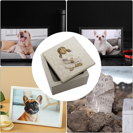 Resin Animal Pet Urn For Dogs Cats Moistureproof Memorial Storage For Pet Ashes