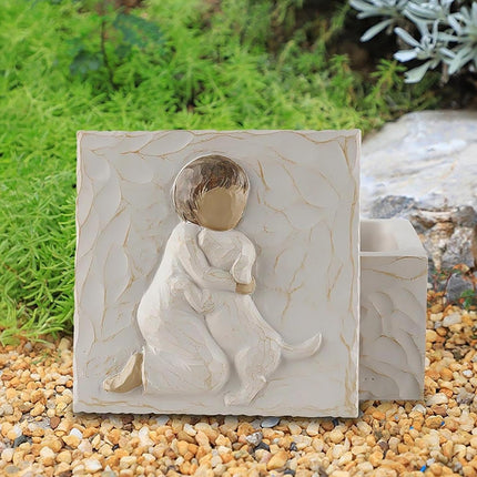 Resin Animal Pet Urn For Dogs Cats Moistureproof Memorial Storage For Pet Ashes