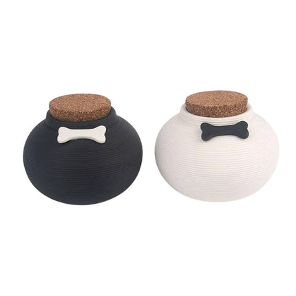 Ceramic Pet Memorial Urn with Cork Lid 2 Colours