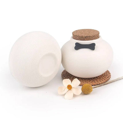 Ceramic Pet Memorial Urn with Cork Lid 2 Colours