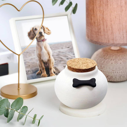 Ceramic Pet Memorial Urn with Cork Lid 2 Colours