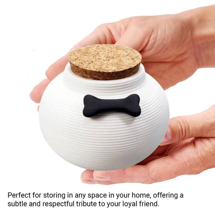 Ceramic Pet Memorial Urn with Cork Lid 2 Colours