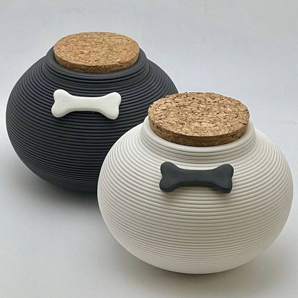 Ceramic Pet Memorial Urn with Cork Lid 2 Colours