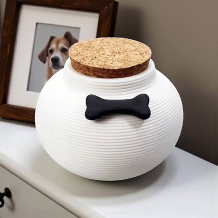 Ceramic Pet Memorial Urn with Cork Lid 2 Colours