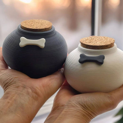 Ceramic Pet Memorial Urn with Cork Lid 2 Colours