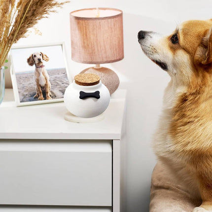 Ceramic Pet Memorial Urn with Cork Lid 2 Colours