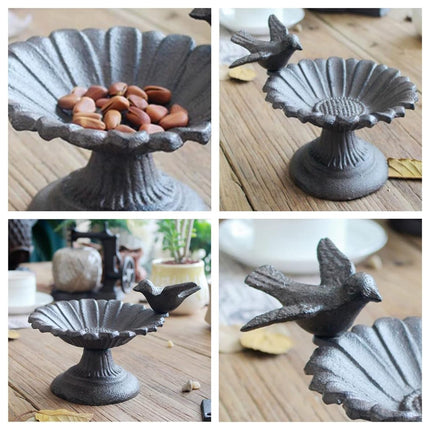 Retro Petal Shaped Bird Feeder Hanging Decorative Outdoor Garden Bird Feeding