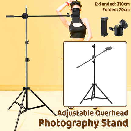 Floor Standing Phone Overhead Photograph Tripod Adjustable Stable 360 Rotate