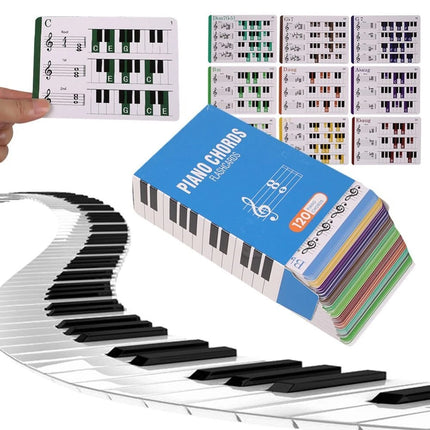 Portable Colorful Beginner Piano Chord Chart Piano Fingering Chart Easy To Read