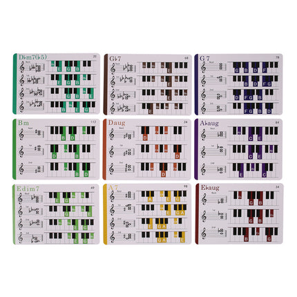 Portable Colorful Beginner Piano Chord Chart Piano Fingering Chart Easy To Read