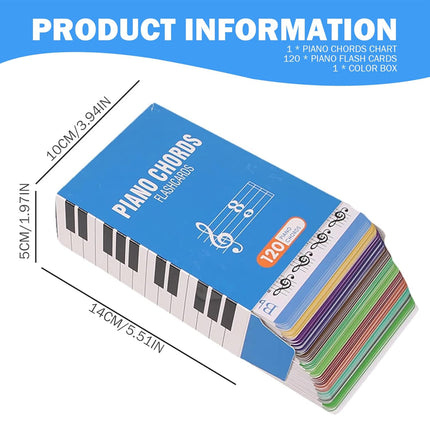 Portable Colorful Beginner Piano Chord Chart Piano Fingering Chart Easy To Read