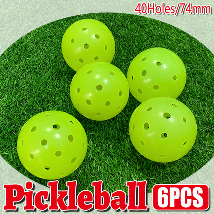 Pickleball Set 6PCS 74MM 40Hole Outdoor BallsTournament Training Sports Game