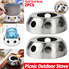 2PCS Portable Practical Stainless Steel Alcohol Stove Outdoor Stove for Camping