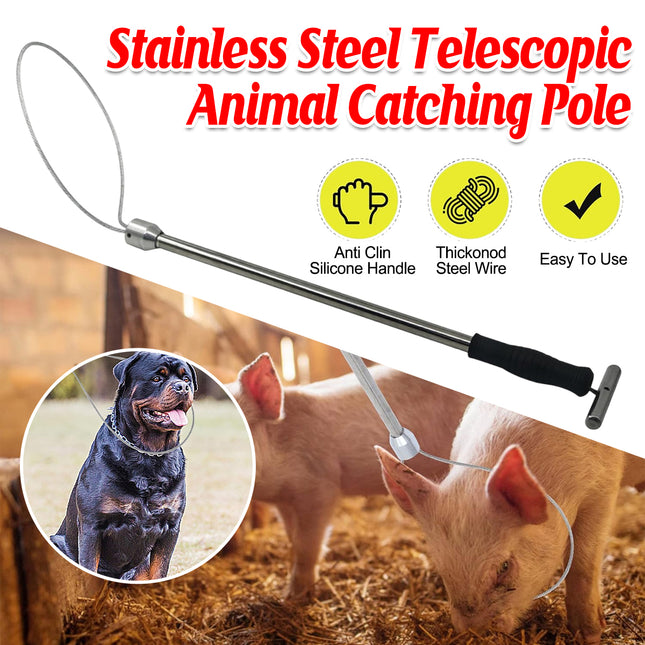 Stainless Steel Telescopic Pig Sheathing Pig Grabber Livestock Farm Tool for Pig