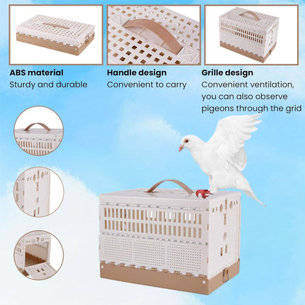 Pigeon Cage Foldable Plastic Homing Pigeon Crate Carrier Training Transport Box