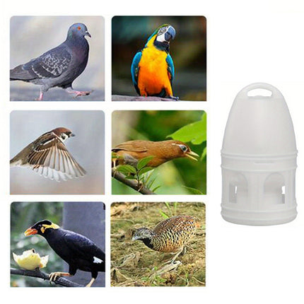 3L Pigeon Drinker White Plastic Drinking Pot Carrier Bird Water Dispenser Feeder