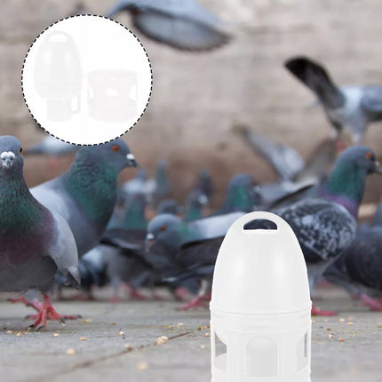 3L Pigeon Drinker White Plastic Drinking Pot Carrier Bird Water Dispenser Feeder