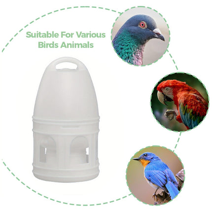 3L Pigeon Drinker White Plastic Drinking Pot Carrier Bird Water Dispenser Feeder