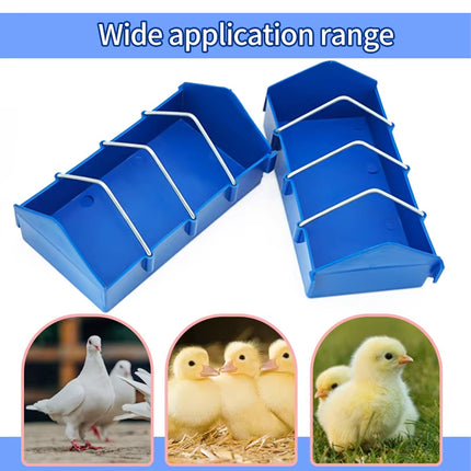 2PCS Plastic Pigeon Feeder Trough Durable Weather Resistant for Poultry Feeding