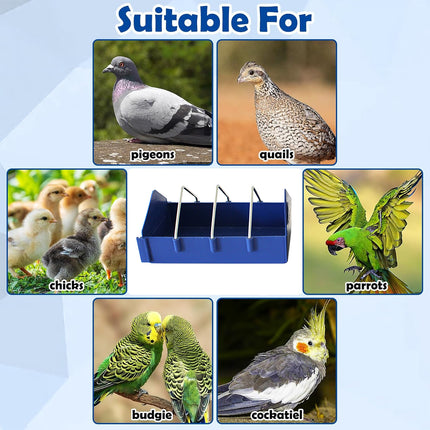 2PCS Plastic Pigeon Feeder Trough Durable Weather Resistant for Poultry Feeding