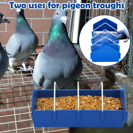 2PCS Plastic Pigeon Feeder Trough Durable Weather Resistant for Poultry Feeding