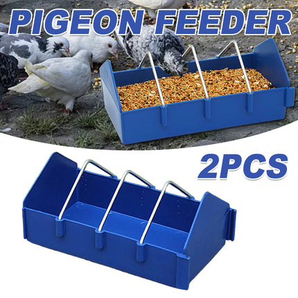 2PCS Plastic Pigeon Feeder Trough Durable Weather Resistant for Poultry Feeding