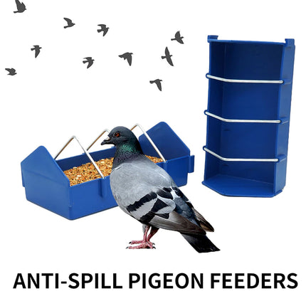 2PCS Plastic Pigeon Feeder Trough Durable Weather Resistant for Poultry Feeding