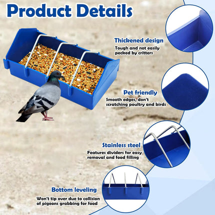 2PCS Plastic Pigeon Feeder Trough Durable Weather Resistant for Poultry Feeding