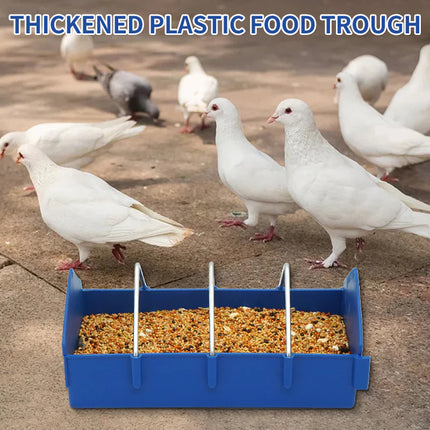 2PCS Plastic Pigeon Feeder Trough Durable Weather Resistant for Poultry Feeding